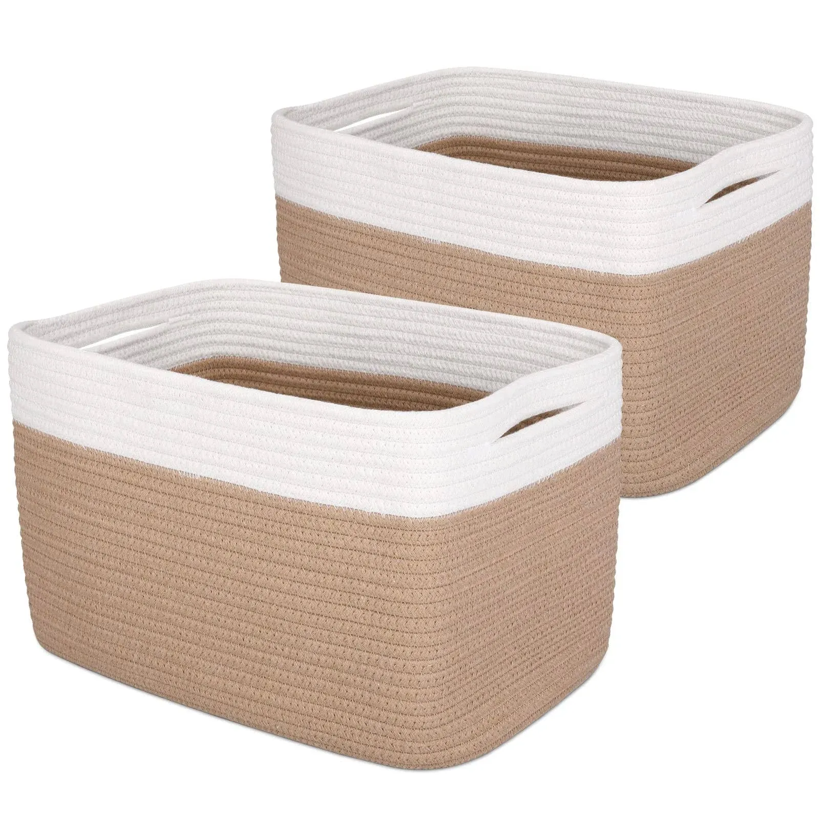 DOFASAYI Cotton Rope Storage Baskets 2-Pack - Baskets for Organizing, Woven ...