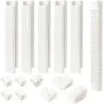 3&#034; W 9Ft L Line Set Cover Kit for Mini Split Air Conditioners Decorative PVC ...