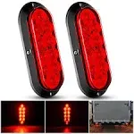 Nilight Trailer Tail Lights 6&#034; Oval Red LED 2PCS 10 LED Stop Brake Turn