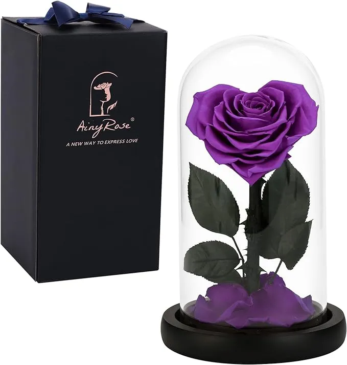 Gift for Mom Forever Preserved Rose in Glass Dome Women Gifts Beauty Rose Tha...