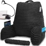 Homie Reading Pillow with Wrist Support, Has Arm Rests, and Back Support for Bed Rest, Lounging, Reading, Working On Laptop, Watching TV (Black)