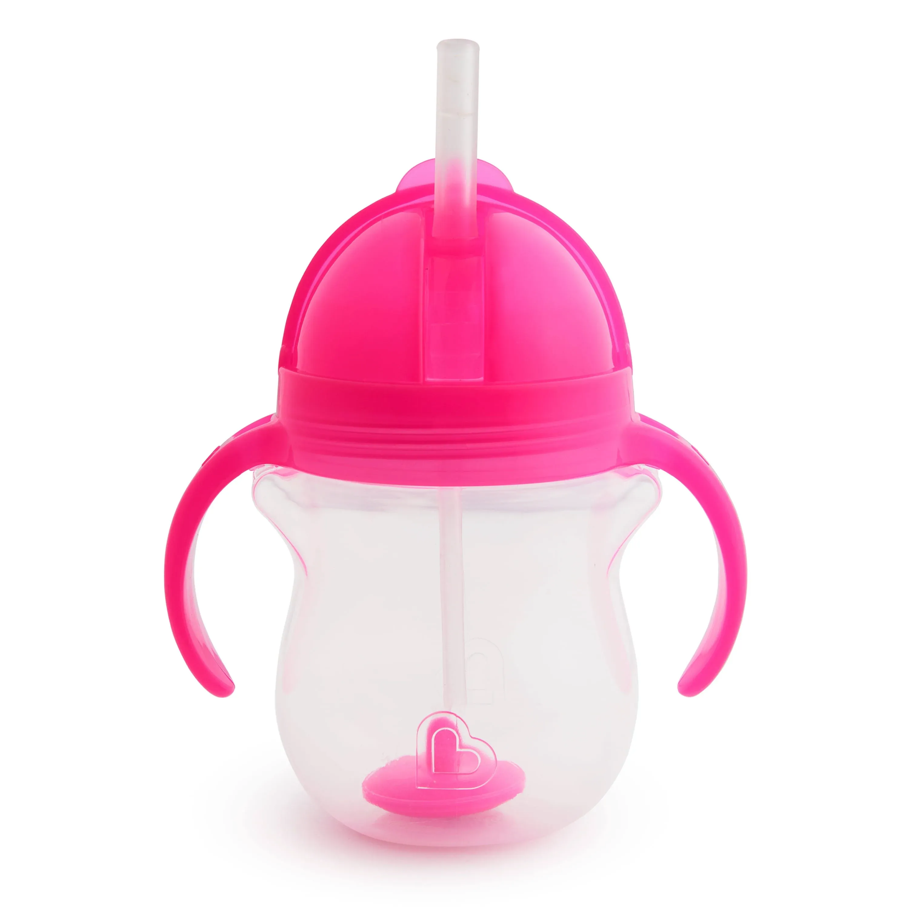 Munchkin Any Angle Click Lock Weighted Straw Trainer Cup 7 Oz, Light Pink, New