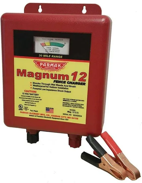 Parmak MAG12-UO Magnum 30-Mile Electric Fence Charger Weatherproof, Multi