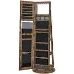 SONGMICS 6 LEDs Lockable Mirror Jewelry Cabinet