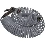 Orbit 50foot Gray Coil Garden Hose with 8 Spray Pattern Nozzle