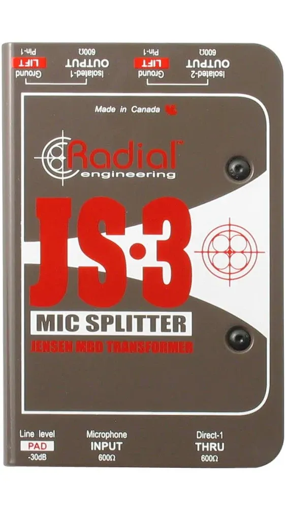 Radial Engineering JS3 Passive Microphone Splitter Direct Box