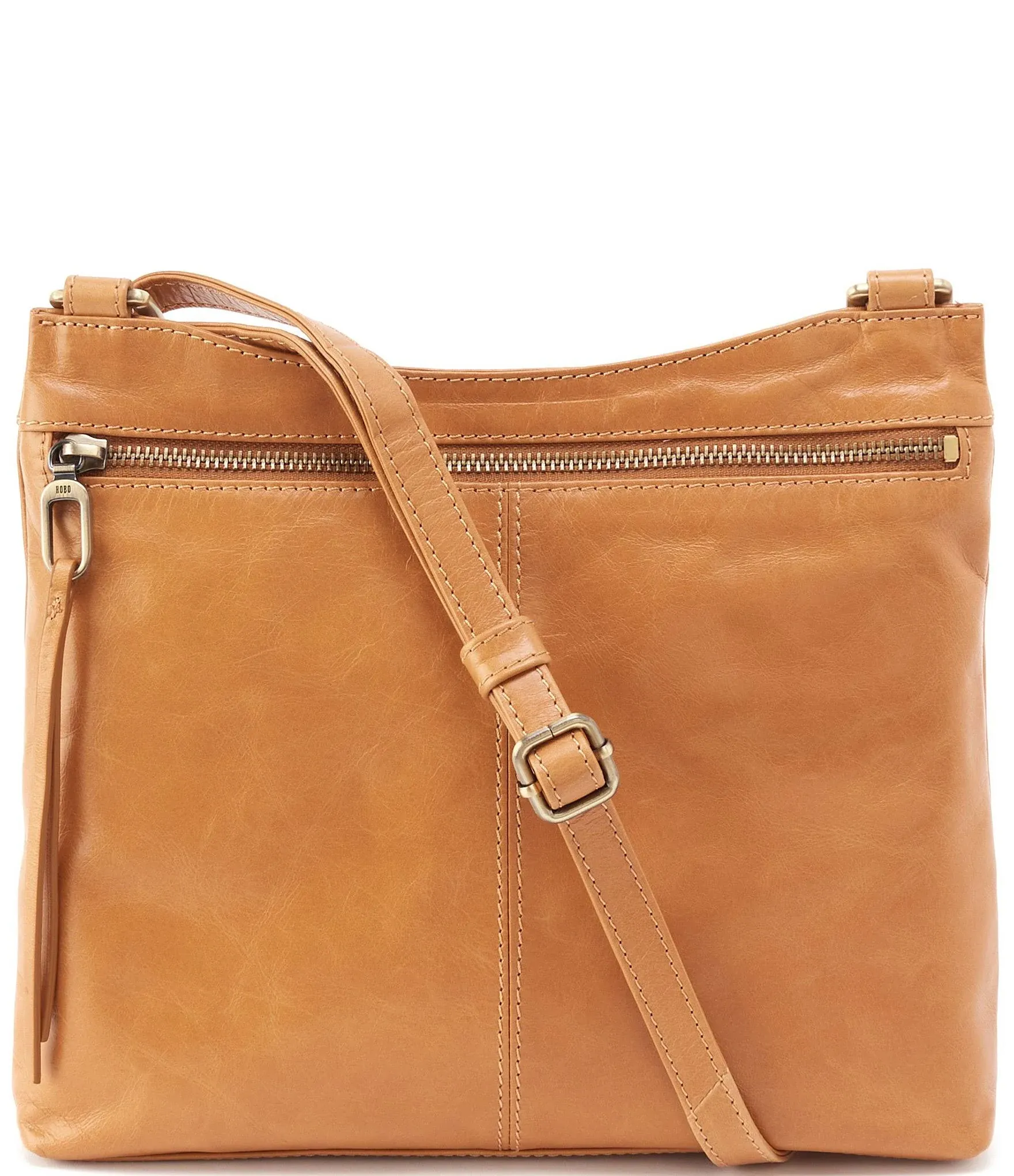 Cambel Crossbody In Polished Leather - Natural