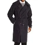 London Fog Iconic Belted Trench Raincoat - Black