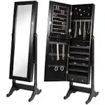 Best Choice Products Mirrored Jewelry Cabinet Amoire Stand, Black