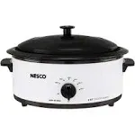 Nesco 6 Qt. Ivory Roaster With Porcelain Cookwell, White