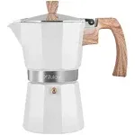 Zulay Kitchen Classic Stovetop Italian Style Espresso Maker - White