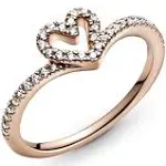 Size 4.5 Pandora Gold Timeless Wish Sparkling Heart Ring - 169302C01