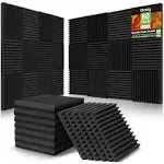 Dmsky 80 Pack Acoustic Foam Panels,1"X 12" x 12"Sound Proof Foam Panels-High Density Sound Absorbing Panels,Fire Resistant Soundproof Wedges Panels for