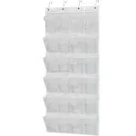 Simple Houseware 24 Pockets Large Clear Pockets Over The Door Hanging Shoe Organizer