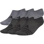 Adidas Superlite 3.0 No Show Socks Men's Socks 6-Pack Onix Grey/Black, Size Large