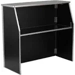 Flash Furniture 4' Black Laminate Foldable Bar