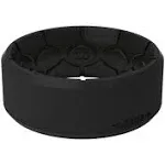 Groove Life Zeus Edge Midnight Black Silicone Ring Breathable Rubber Wedding Rings for Men, Lifetime Coverage, Unique Design, Comfort Fit Ring - Size