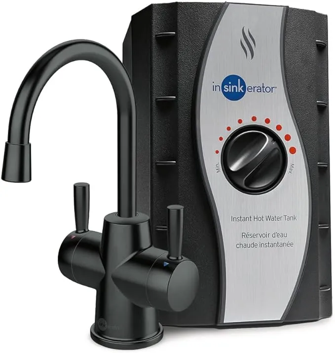 Insinkerator HOT250 Instant Hot and Cold Water Dispenser System, 2-Handle 8.21 in. Water Faucet with Tank Finish: Matte Black