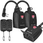 DEWENWILS Outdoor Indoor Wireless Remote Control Outlet with 2 Remotes, Heavy Duty 15A Remote 100ft Plug Weatherproof