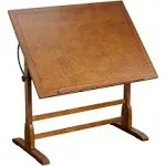 Studio Designs Drawing/Writin<wbr/>g Desk 42&#034; Wood Rustic Oak w/ Angle Adjustable Top