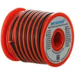 BNTECHGO 16 Gauge Flexible 2 Conductor Parallel Silicone Wire Spool Red Black High Resistant 200 deg C 600V for Single Color LED Strip Extension Cable Cord,Model,25ft Stranded Tinned Copper Wire