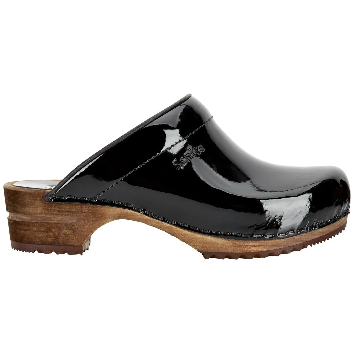 Sanita Wood Classic Patent Women Clogs | Slippers | garden shoes | Patent - NEW