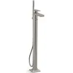 Kohler K-T23492-4 Parallel Floor-Mount Bath Filler Trim - Vibrant Brushed Nickel