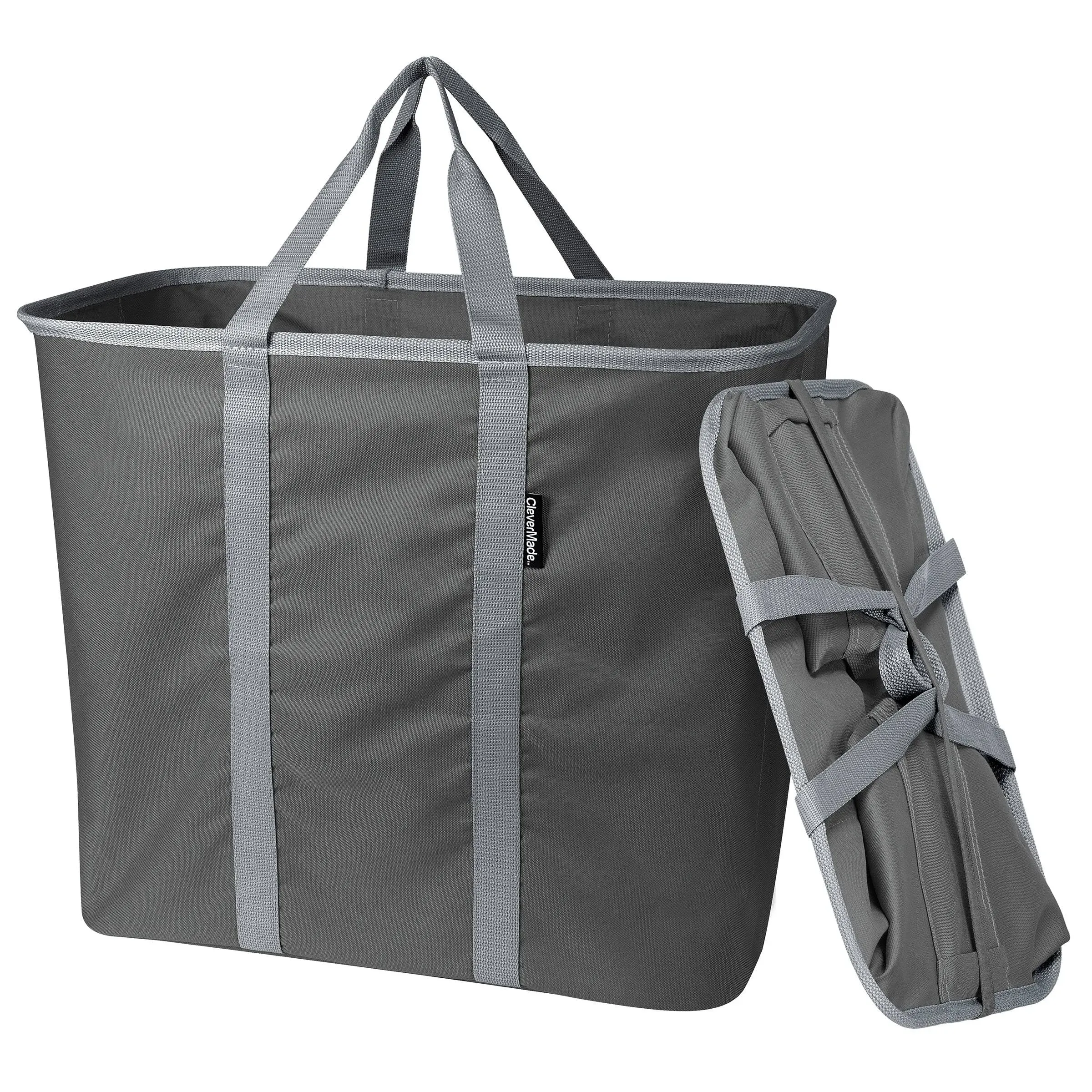 New CleverMade Collapsible Laundry Caddy (Charcoal/Gray)