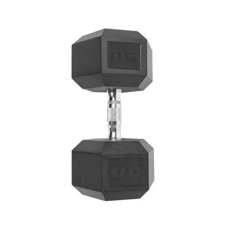 Cap Barbell Rubber Coated Hex Dumbbell, Single - 90 lbs