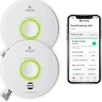 Kidde Smart Smoke Detector & Indoor Air, Quality Monitor, Wifi, Alexa Compatible Device, Hardwired w/Battery Backup, Voice & App Alerts, 2 Pack