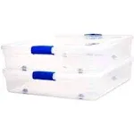 Homz 56 Underbed Clear Plastic Latching Storage Container