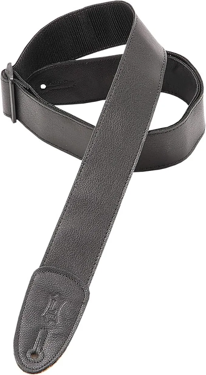 Levy 's 2in Garment Leather Guitar Strap - Black