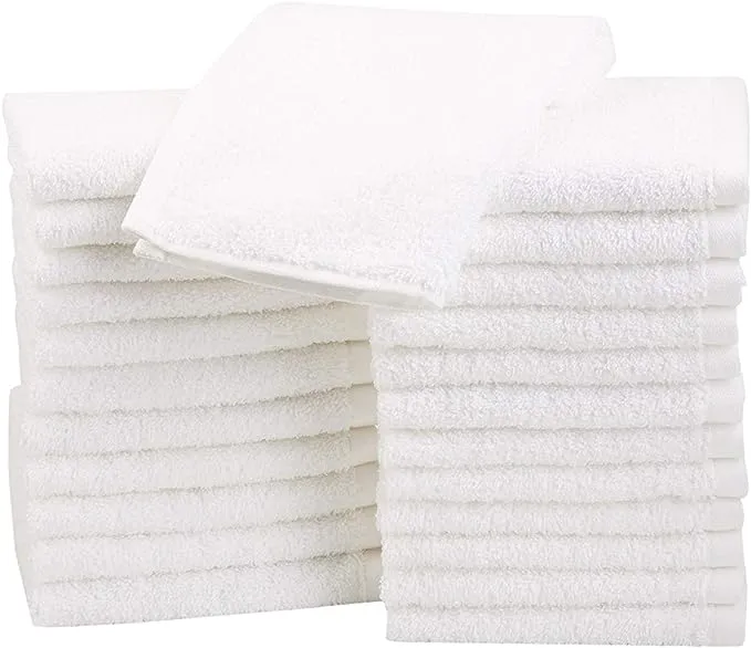 Amazon Basics Fast Drying Bath Towel, Extra Absorbent, Terry Cotton Washcloth, 12 x 12 Inch, White - Pack of 60Amazon Basics Fast Drying Bath Towel, Extra Absorbent…