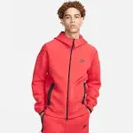 Nike Tech Fleece Full Zip Hoodie in Red