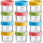  (12 Pack) Glass Baby Food Storage Jars | 4 oz Reusable Small Containers 