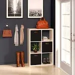 ClosetMaid 6 Cube Storage Shelf Organizer Bookshelf with Open Back, Vertical or Horizontal, Easy Assembly, Wood, Black Finish