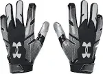 UA Under Armour Football Gloves Youth F8 Medium YMD Black Silver