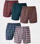 Hanes Men's 5-Pack Boxer Shorts - Plaid